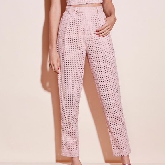 Fleur du Mal Pants - Fleur Du Mal Eyelet Cotton Tapered Pants 4